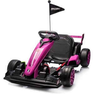24V Kids Electric Go Kart, 7.5MPH Variable Drift Racing Car w/ 2×200W Motors, Adjustable Legroom, Power Display - 1 of 4