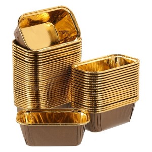 Unique Bargains Greaseproof Single-sided Aluminum Foil Cupcake Liners for Party 50 Pcs - 1 of 4