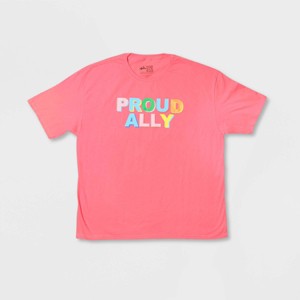 Pride Adult Short Sleeve 'Proud Ally' T-Shirt - Pink - 1 of 2