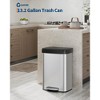 13 Gallon / 50 Liter Stainless Steel Trash Can with Lid, Large Garbage Can for Kitchen, Rustproof Step-on Kitchen Metal Trash Bin with Liner Rim - 2 of 4