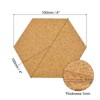 Unique Bargains Hexagon Self Adhesive Wood Flexible Heat Insulation Cork Coasters 4 Inch Brown - 2 of 4