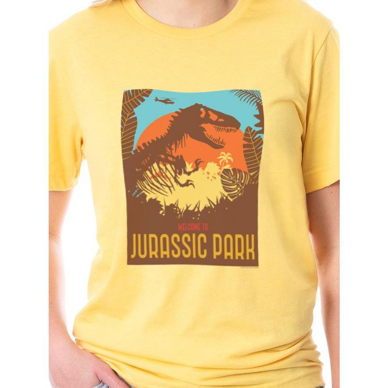 Jurassic Park Womens' Tropical Welcome Dinosaur Film Logo Sleep Pajama Set Multicolored, 2 of 5