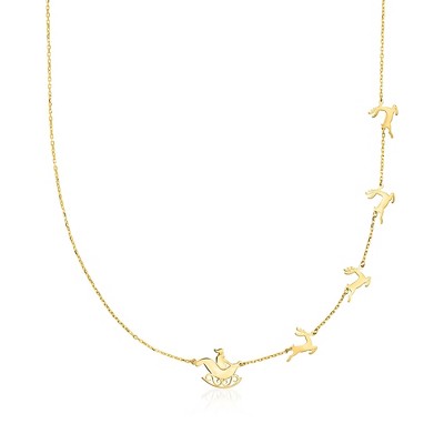 Ross-Simons 14kt Yellow Gold Santa's Sleigh Station Necklace