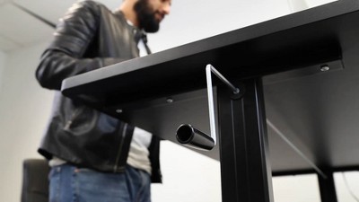 ErgoFlex 54'' Black Steel Manual Height Adjustable Desk