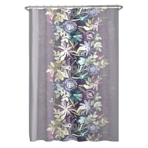 LunaLulinlk Fabric Shower Curtain, 70 inches x 72 inches, Pink and Purple - 1 of 4