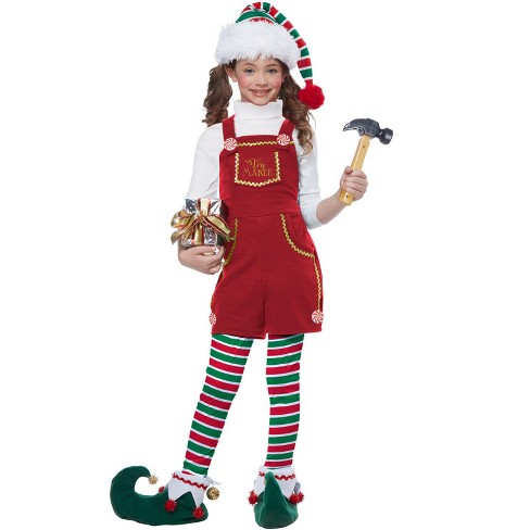 Santa's Little Elf Costume for Kids Girl's Size Medium 8-10 New 