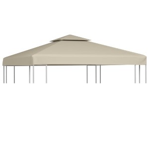 VidaXL Gazebo Cover Canopy Replacement 1 oz/ftÂ² Beige 9.8'x9.8' - 1 of 4