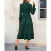 Clearlove Women Long Sleeve Crew Neck Fall Dress Fit Floral Flowy Maxi Dresses Tiered Cocktail Dress - 4 of 4