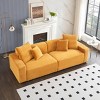 Corduroy Sectional Sofa With Pillows For Living Room,4 Seat Modular Sofa With Plastic Legs,Modern Corduroy Couch For Small Spaces-Koiai - 3 of 4