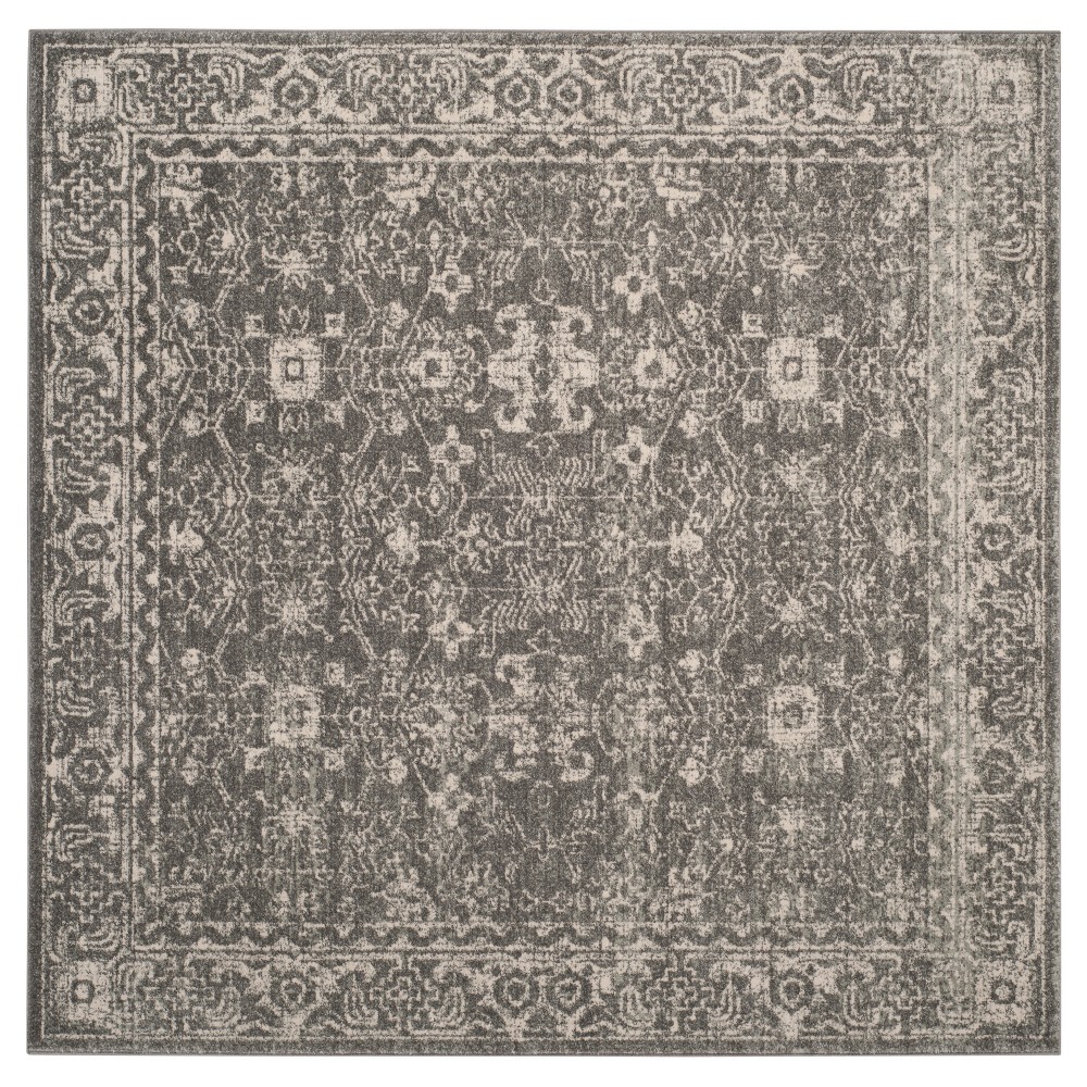 6'7inx6'7in Square Asteria Evoke Rug Gray/Ivory Square - Safavieh