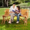 VINGLI 2-in-1 Convertible Outdoor Picnic Table with Umbrella Hole, Bench Set for Garden, Patio - 3 of 4