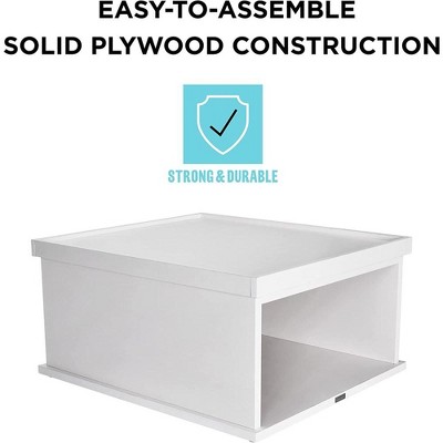 Ivation White Wooden Laundry Pedestal with Storage Compartment