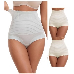 INSPIRE CHIC 3 Packs Women's High Waisted Body Shaper Shaping Tummy Control Panties - 1 of 4