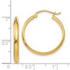 Black Bow Jewelry 2.75mm x 22mm Polished 14k Yellow Gold Domed Round Tube Hoop Earrings - 4 of 4