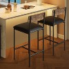 25.5 Inch Bar Stools, Upholstered Counter Height Stools with Backrest and Footrest for Kitchen Island Dining Room - 4 of 4