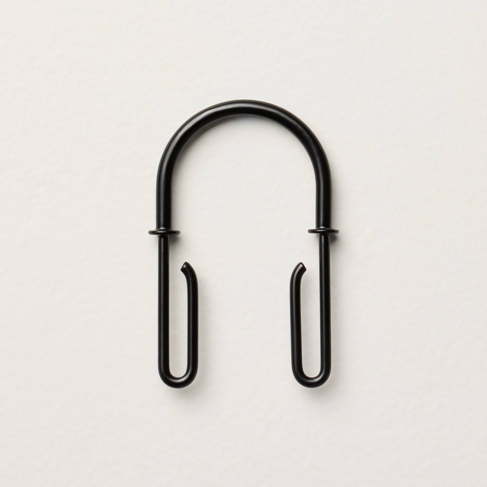 12pc Shower Curtain and Liner Hooks Black - Hearth & Hand™ with Magnolia