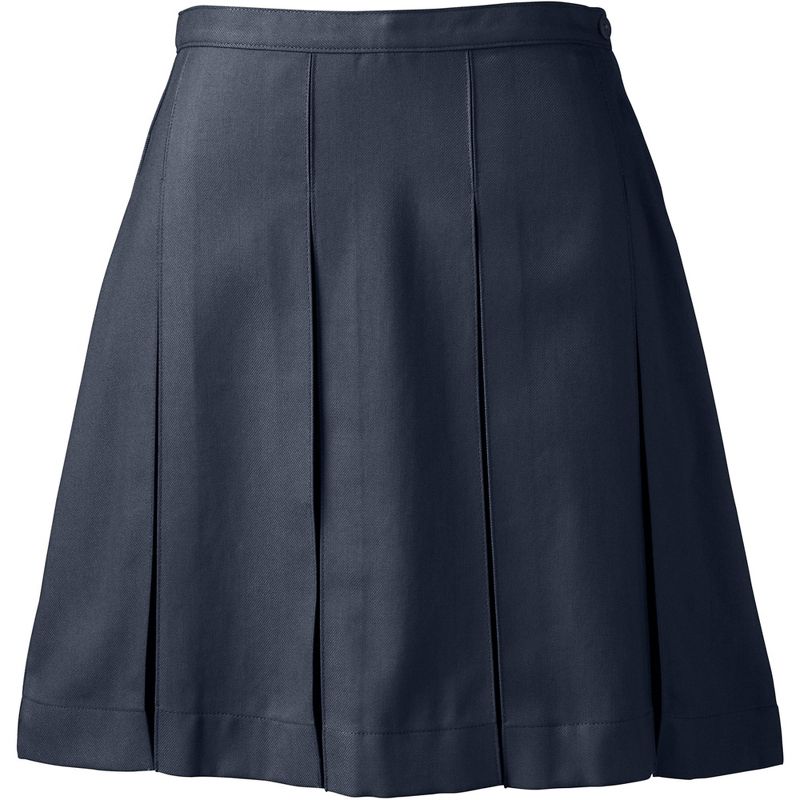 Lands' End Lands' End School Uniform Women's Solid Box Pleat Skirt Above Knee, 1 of 3