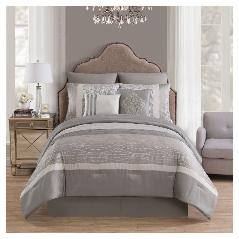 Taupe Arcadia Comforter Set 8pc - VCNY, 3 of 7