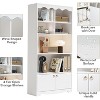 63 Inch Tall Bookcase , Modern Floor Standing 5-Tier Bookshelf with Storage Cabinet, Wooden Display Storage Organizer for Home Office, Living Room - 4 of 4