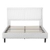 Queen/King Size Upholstered Bed Frame with Soft Backrest, Wood Platform Bed Frame for Bedroom - ModernLuxe - 4 of 4