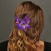 Unique Bargains Simulation Phalaenopsis Double Flowers Hair Clip 2 Pcs - 2 of 4