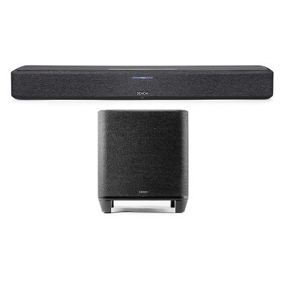 Denon Home Sound Bar 550 with Dolby Atmos and HEOS Built-in and Denon Home Wireless 8" Subwoofer with HEOS