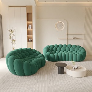 WJSHome Curved Bubble Couch, Comfy Upholstered Sofa,Breathable Mesh Fabric 3D Honeycomb Shape Modern Couches (2 Seater, 3 Seater) - 1 of 4
