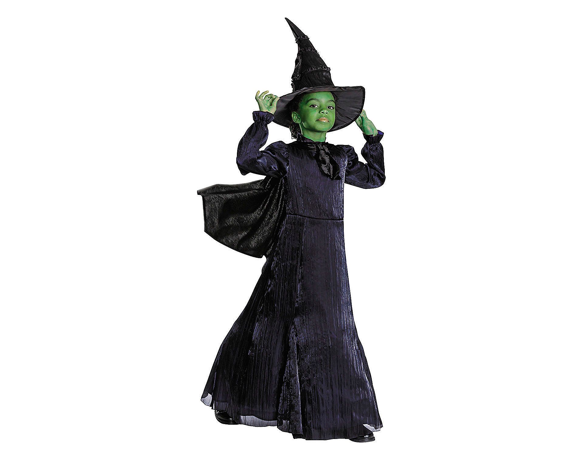 Wicked Girls' Elphaba Halloween Prestige Costume Dress - Black - 10-12