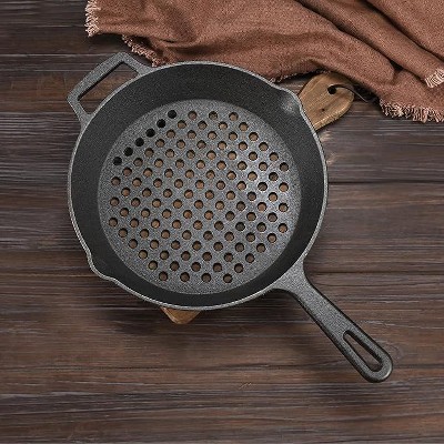 Bruntmor 16'' Black Pre-Seasoned Cast Iron Skillet with Dual Handles