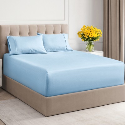 100% Cotton 400 TC 4 Piece Sheet Set - Extra Deep Pocket for 18"-24" Mattresses - CGK Linens