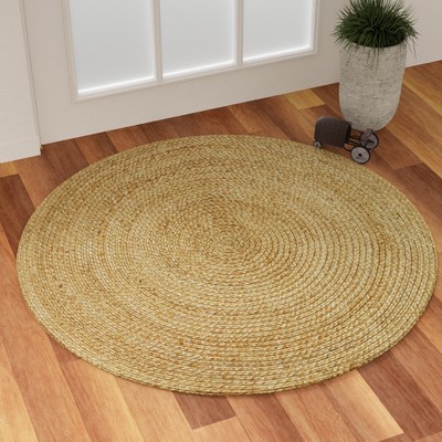 Maxax Hand Woven Jute Round Rug,Natural Jute Area Rugs for Halloween Christmas Living Room Home Entryway Decor Rustic Farmhouse