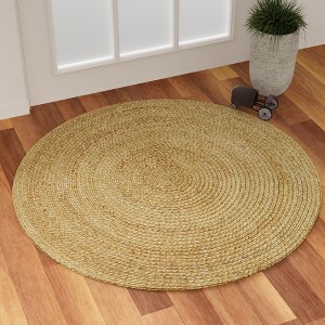 Maxax Hand Woven Jute Round Rug,Natural Jute Area Rugs for Halloween Christmas Living Room Home Entryway Decor Rustic Farmhouse - 1 of 4
