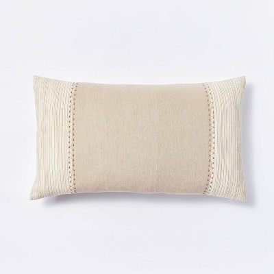 Oversized Striped Lumbar Throw Pillow Neutral - Threshold™ designed with Studio McGee