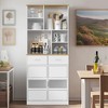 VECELO Kitchen Pantry Cabinet Freestanding Storage Cupboard with Door and Shelves Buffet Cabinet - 2 of 4