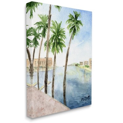 Stupell Industries Tropical Palms Along the River Edge Landscape