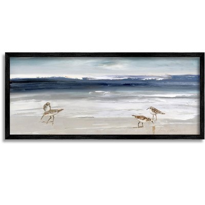 Stupell Industries Sandpipers Grazing Sea Shore Framed Giclee Art
