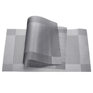Unique Bargains Heat Resistant Washable Woven PVC Kitchen Placemat 4 Pcs - 1 of 3