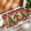 Lomsoe Christmas Doormat Featurings Christmas House and Tree Design, Made of Flannel - Ideal Decorative Piece Christmas Gift. - 3 of 4