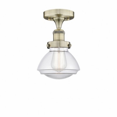 Olean - 1 Light Semi-Flush Mount In Art Deco Style-8.25 Inches Tall and 6.5 Inches Wide