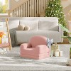 Kids Couch, 2-in-1 Convertible Teddy Fleece Fabric Toddler Sofa Chair, Soft Fold Out Couch Lounge for Kids for Birthday Gift - 3 of 4