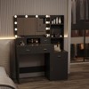 Vanity Desk with Mirror and LED Light,3 Lighting Modes Adjustable Brightness,Makeup Dressing Table with 3 Open Shelves 4 Drawers and 1 Hidden Shelves - 3 of 4