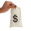 Juvale 7" Set of 12 Money Bag Pouches with Drawstring Closure Canvas Cloth and Dollar Sign Design for Toy Party Favors - 3 of 4