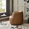 KINWELL 34" Wide Swivel Faux Leather Armchair Upholstered PU Leather Accent Chairs - 2 of 4