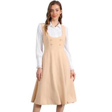 beige pinafore dress Vintage MaxMara Beige Pinafore Dress S – Reforme Studios