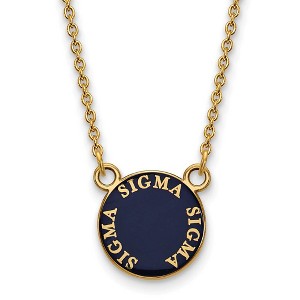 Black Bow Jewelry 14k Yellow Gold Plated Sterling Silver Sigma Sigma Sigma Greek Life Necklace 18 Inch - 1 of 4