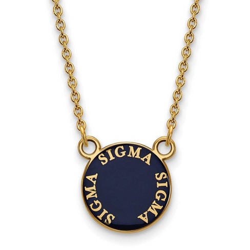 Black Bow Jewelry 14k Yellow Gold Plated Sterling Silver Sigma Sigma Sigma Greek Life Necklace 18 Inch - image 1 of 4