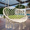 Sorbus Macrame Hanging Swing - Stylish Decorative Premium Cotton Ceiling Boho Chair for Durability - 3 of 4