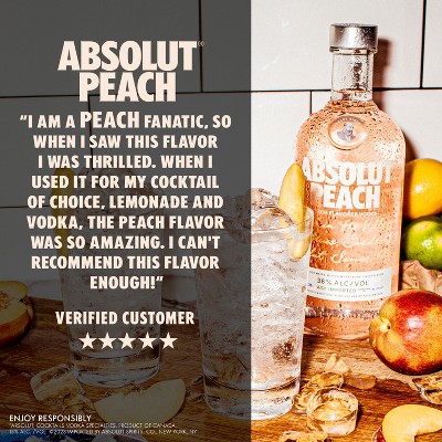 Absolut Peach Flavored Vodka - 750ml Bottle