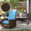 Outdoor Wicker Swivel Recliner Chair, Lifting Footrest, 360 Degree Rotating Basic, Water-resistant Cushions - 4 of 4