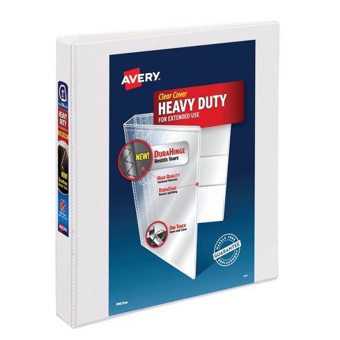 Avery 1 Ring Binder, Heavy Duty With Clear Cover - White : Target